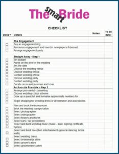 Wedding Checklist Template Word