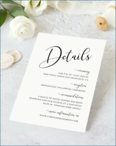 Wedding Details Insert Template