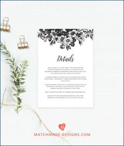 Wedding Insert Template Free