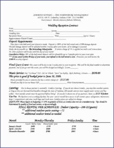Wedding Rental Agreement Template
