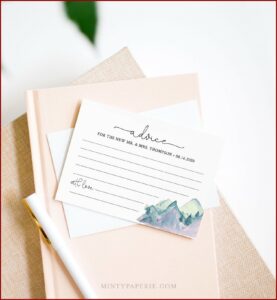 Wedding Shower Advice Cards Template