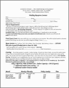 Wedding Venue Rental Contract Template