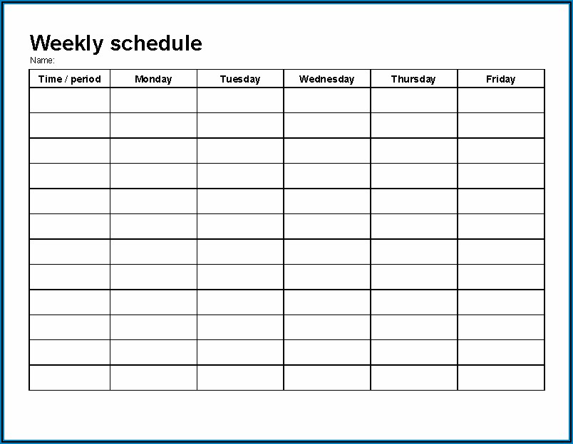 Weekly Schedule Template Free Download