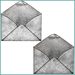 White Metal Envelope Wall Decor