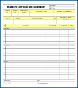 Work Order Format Free Download