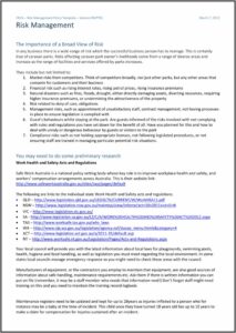 Workplace Health And Safety Manual Template Qld