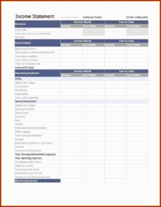 Year To Date Profit And Loss Template