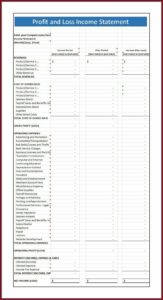 Year To Date Profit And Loss Template Free