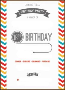 18th Birthday Invitation Template