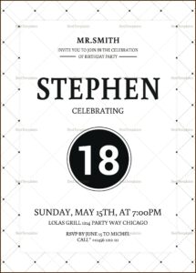 18th Birthday Invitation Template Psd