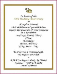 50th Anniversary Party Invitation Wording