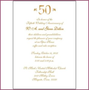 50th Wedding Anniversary Party Invitation Wording