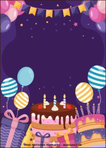 7th Birthday Invitation Background Templates