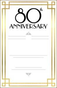80th Birthday Invitations Templates