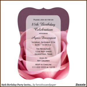 85th Birthday Invitation Ideas
