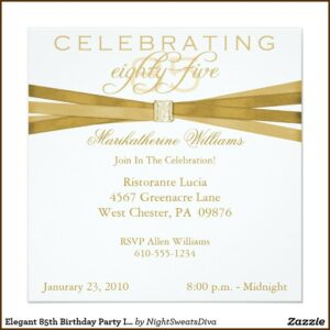 85th Birthday Invitation Templates