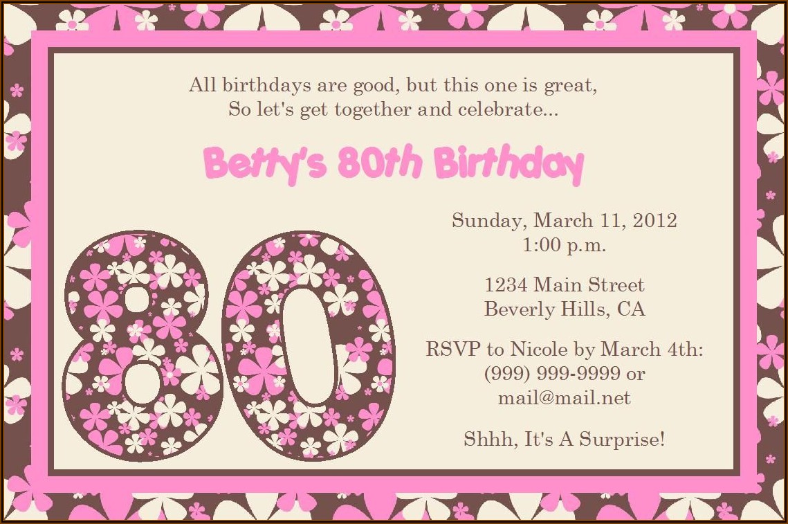 85th Birthday Invitations Free