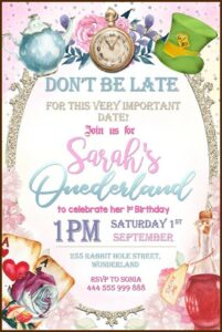 Alice In Onederland Invitations