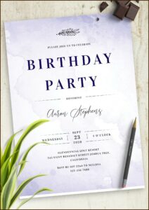 Baby Girl First Birthday Invitation Template