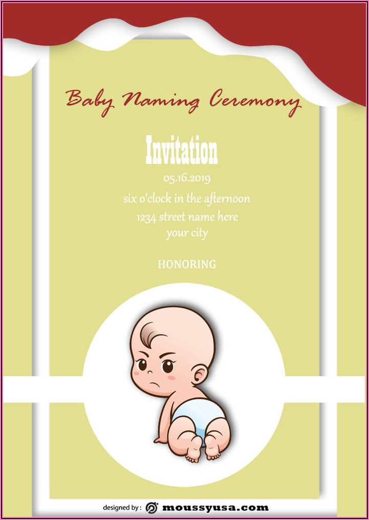 Baby Girl Naming Ceremony Invitation Card Background