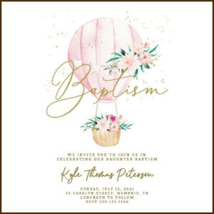 Baptism Invitation For Baby Girl