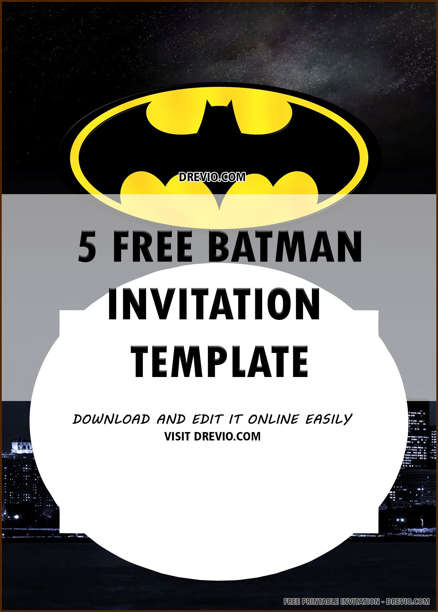 Batman Birthday Invitation Template Free
