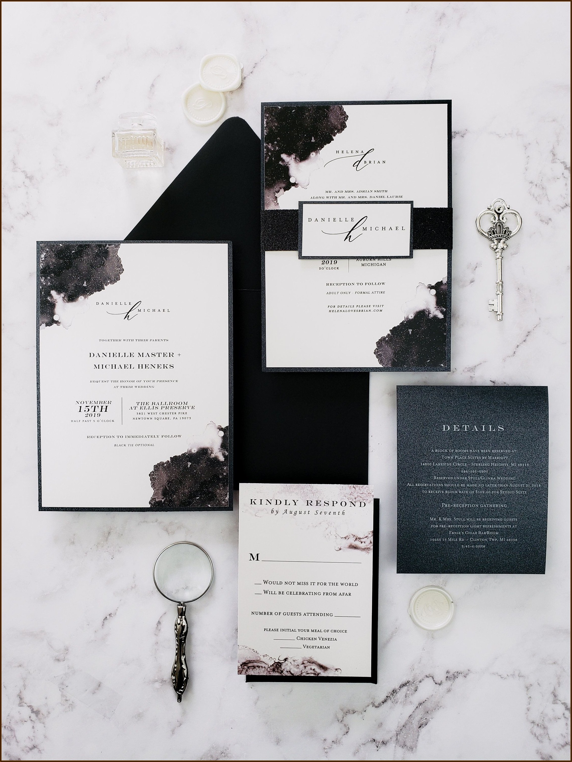 Black And White Modern Wedding Invitations