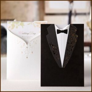 Black And White Wedding Invitations Elegant