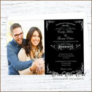 Black And White Wedding Invitations With Photo