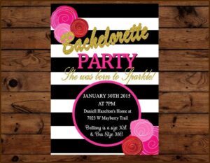 Black And White Wedding Shower Invitations