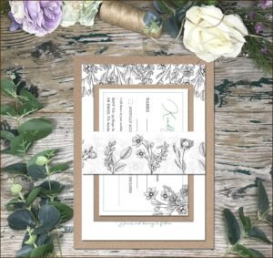 Black White And Green Wedding Invitations