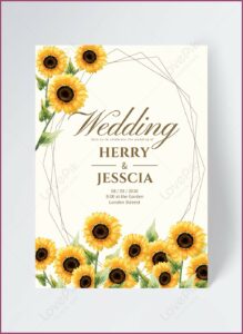 Border Sunflower Invitation Template Free