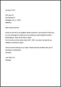 Business Invitation Letter Sample