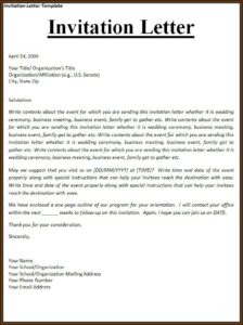 Business Invitation Letter Template