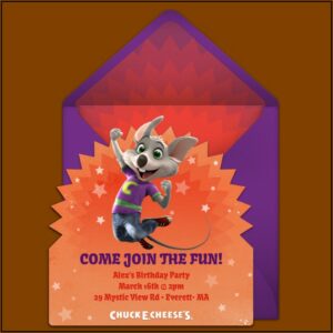 Chuck E Cheese Printable Invitations