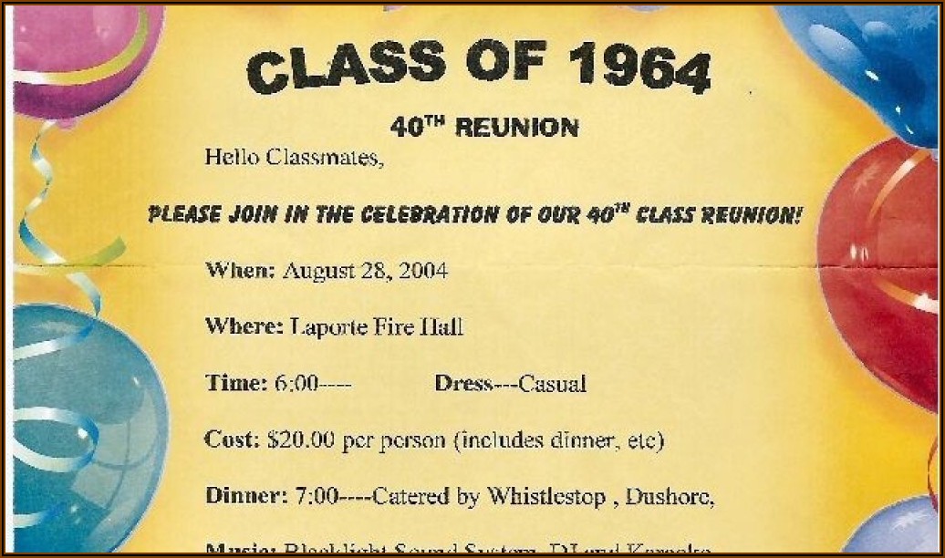 Class Reunion Flyer Template Free