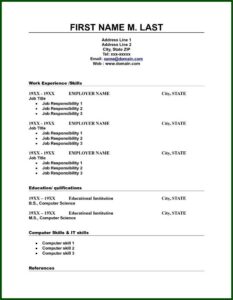 Completely Free Printable Resume Templates