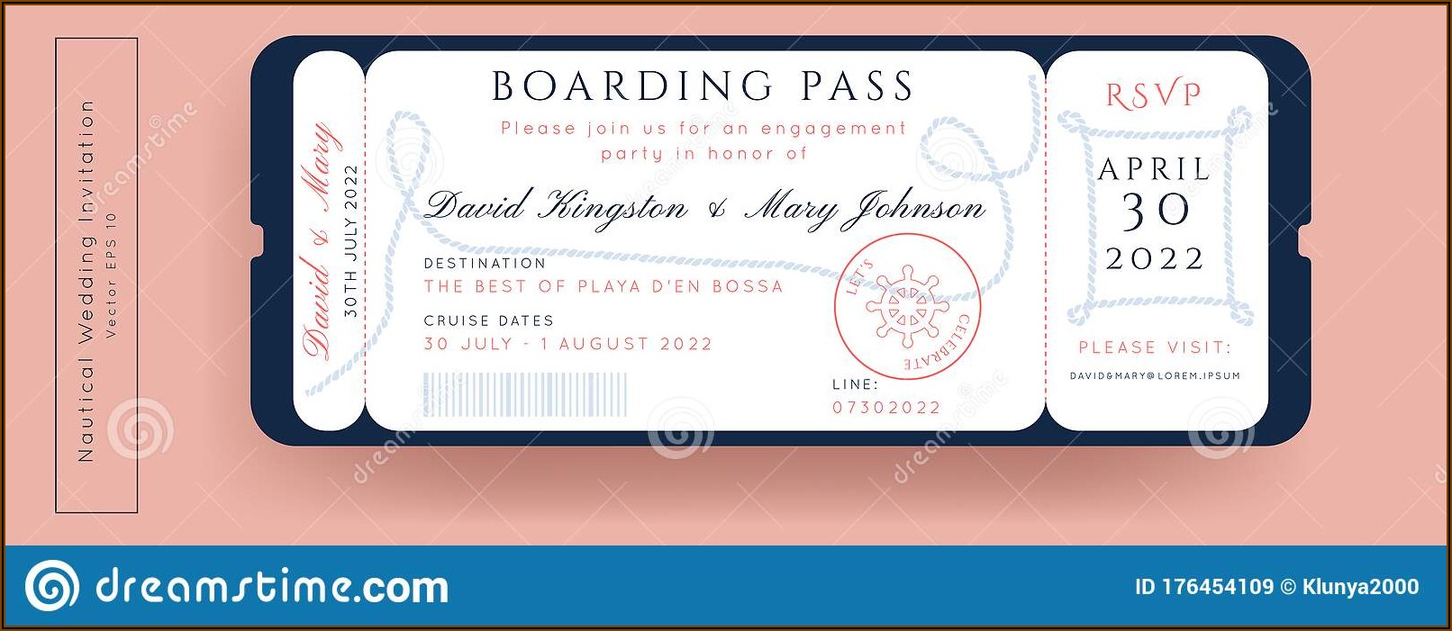 Cruise Boarding Pass Invitation Template Free
