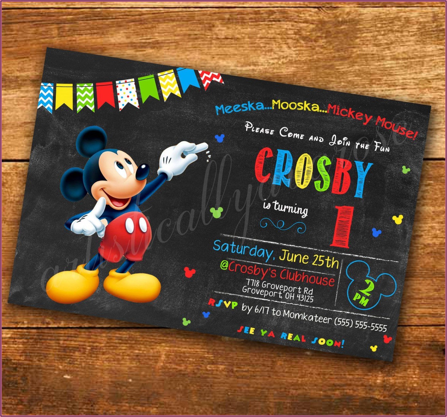 Custom Mickey Mouse Invitations