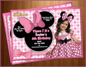 Customized Minnie Mouse Birthday Invitations