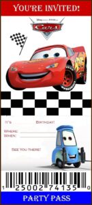 Disney Cars Invitation Template