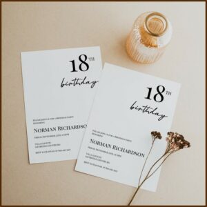 Editable 18th Birthday Invitation Template