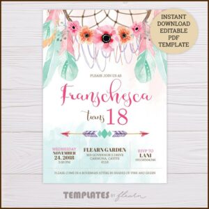 Editable 18th Birthday Invitations Templates Free