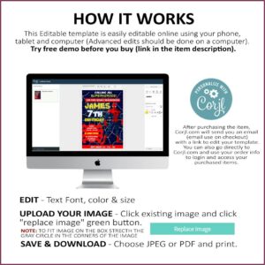 Editable Spiderman Invitation Template