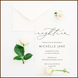 Eighteenth Birthday Invitation Template