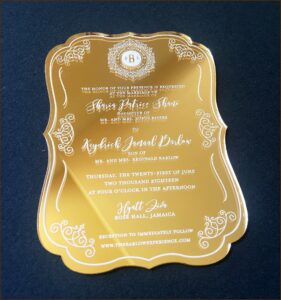 Elegant White And Gold Wedding Invitations