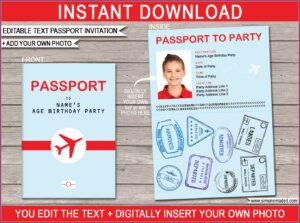 Free Editable Passport Invitation Template