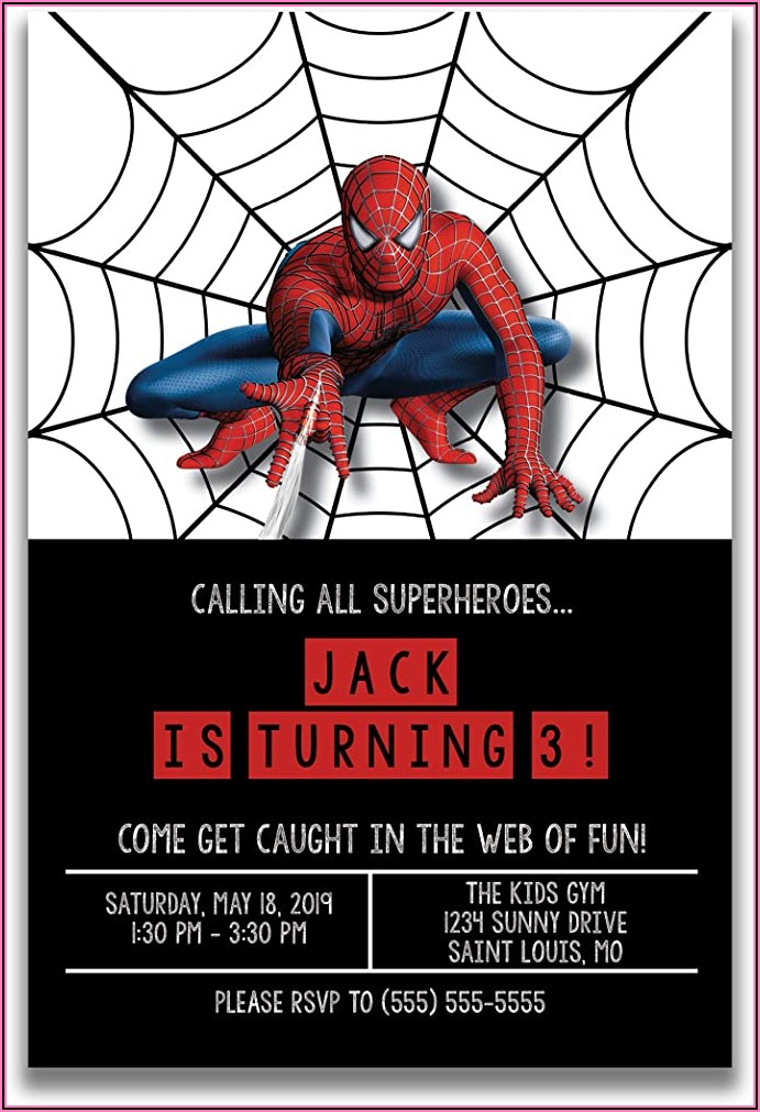 Free Personalized Spiderman Birthday Invitations