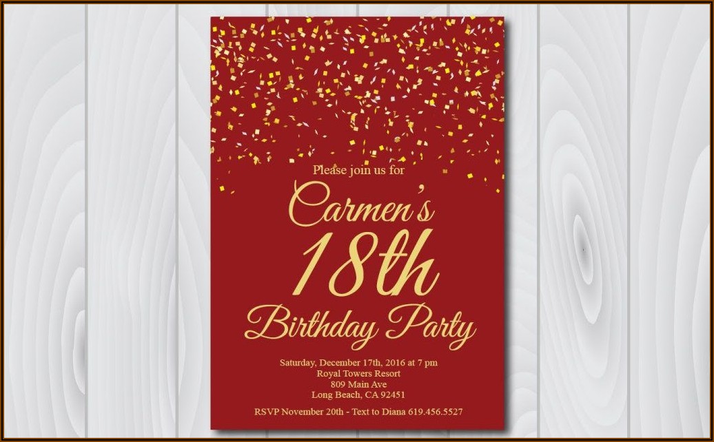 Free Printable 18th Birthday Invitation Templates