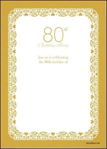 Free Printable 80th Birthday Invitations Templates